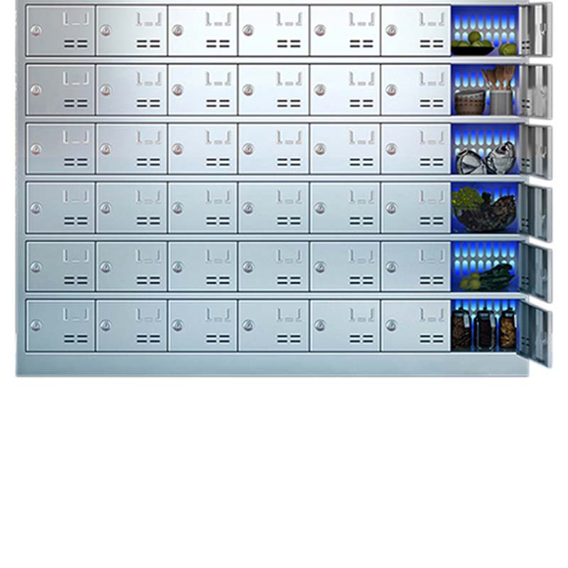 鑫升顺不锈钢员工食堂消毒碗柜餐厅紫外线高温餐盘餐具柜多格饭盒储物柜63门碗柜 紫外线消毒+高温热风循环高清大图