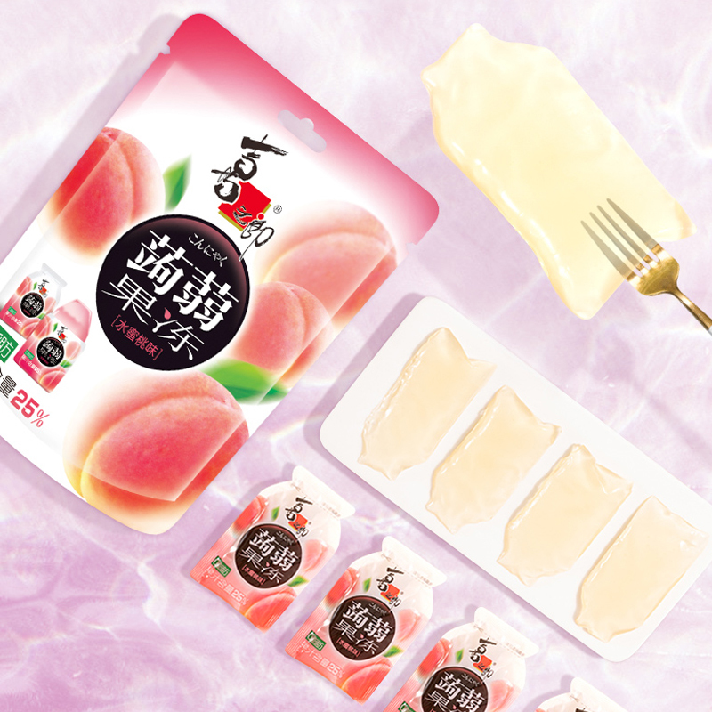 喜之郎蒟蒻果冻袋装120g红葡萄味水蜜桃味休闲零食品