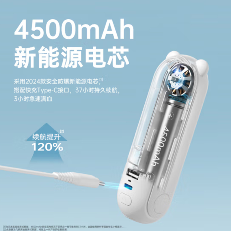 几素风宝手持迷你便携小电风扇usb充电【樱花粉】Handheld Fan Life8 plus（F8X）-4500mAh高清大图