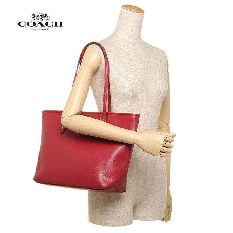 [直营]COACH 蔻驰 中号托特包City Zip Tote拉链款 软 真皮/涂层帆布女士单肩包斜挎手提包 女包