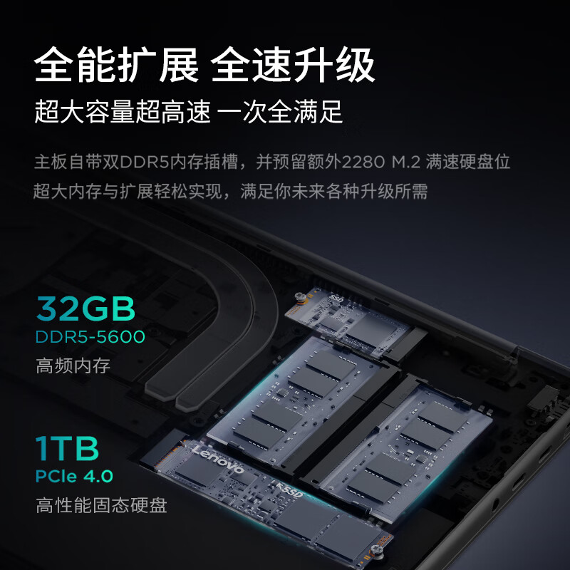 联想小新Pro16c 2025轻薄笔记本电脑 2代酷睿Ultra5 32G 1T 2.8K OLED 120Hz 1100nits高清大图