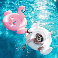 儿童泳圈宝宝火烈鸟游泳圈儿童小孩坐骑座圈0-5岁奇彩贝3121 粉红烈火鸟座圈