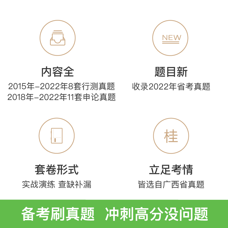 [行测+申论]真题80分套装 [正版]公考2023广西省考公务员考试真题行测申论真题80分abc类公务员考试2023省考高清大图