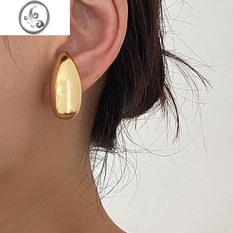 JiMiGWE新款潮水滴高保色耳骨夹简约日常气质无耳洞耳夹高级复古港味图片