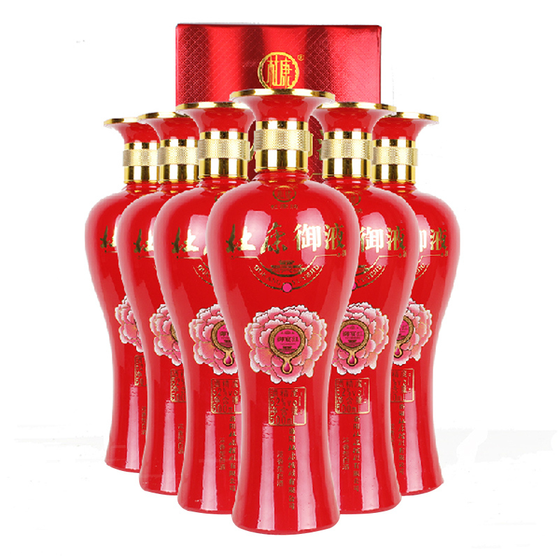 杜康御液御宴红52度浓香型白酒500ml6瓶整箱婚宴喜酒视频