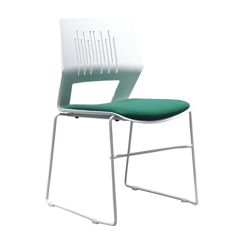 臻远 ZY-7488 简约培训椅办公会议椅电脑椅靠背椅 白架绿垫