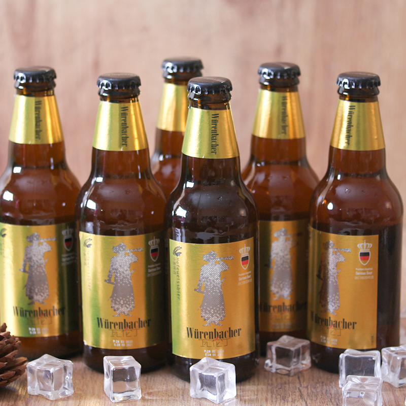 瓦伦丁(Wurenbacher)小麦啤酒330ml*24瓶(瓶装啤酒)整箱装德国原装进口