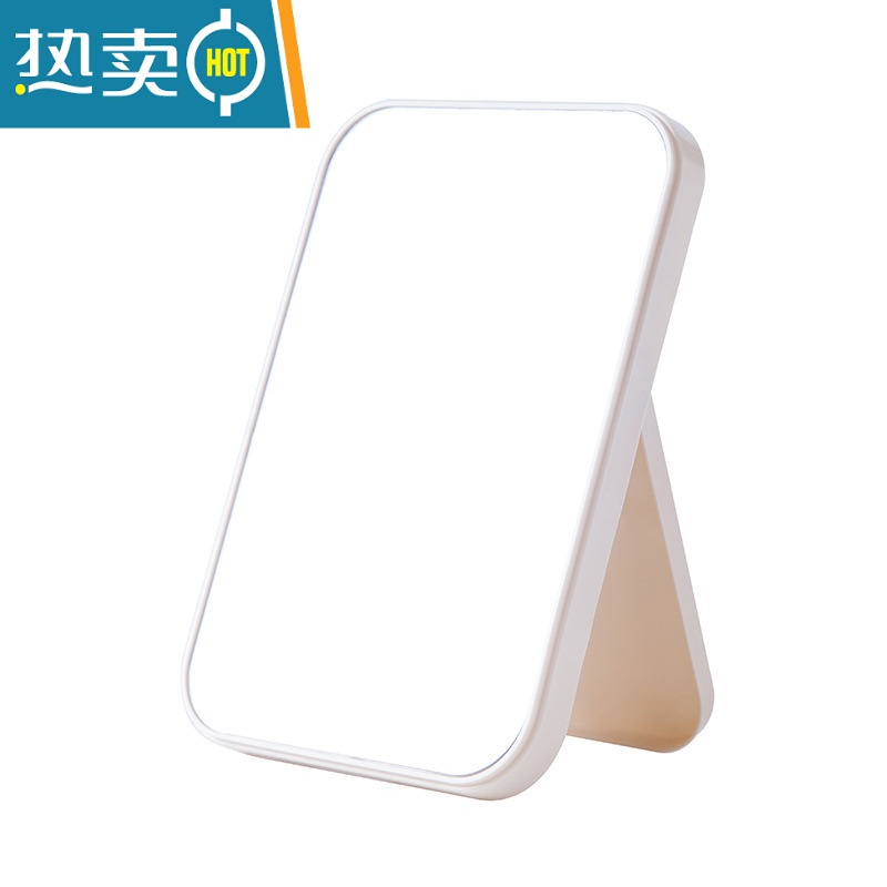 敬平桌面高清化妆镜学生宿舍台式梳妆镜办公室可立ins简约便携小镜子便携式用镜 北欧粉+梳子(随机)高清大图