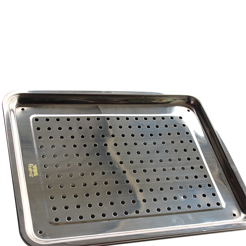 金迪乐不锈钢长方形茶盘沥水盘深盘+漏盘高清大图