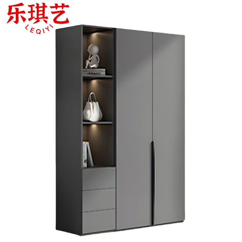乐琪艺 衣柜 二门+边柜 套高清大图