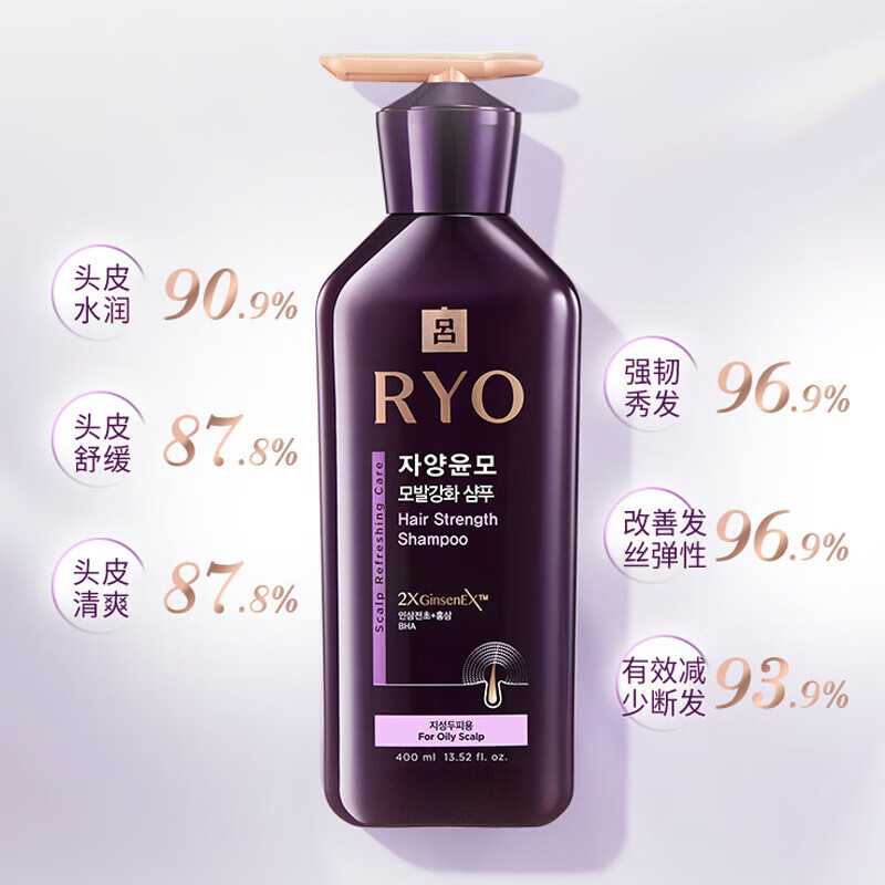 吕(Ryo)紫吕洗发水 强韧发丝滋盈韧发密集控油洗发露 400ml*2高清大图