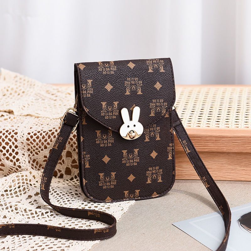 夏季百搭迷你手机包包女新款韩版时尚斜挎手机包女小包手机袋双层焦糖