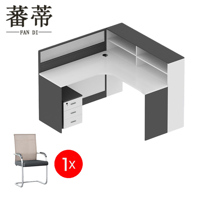 蕃蒂 办公桌工位 含柜椅 1400*1500*1100mm 组高清大图