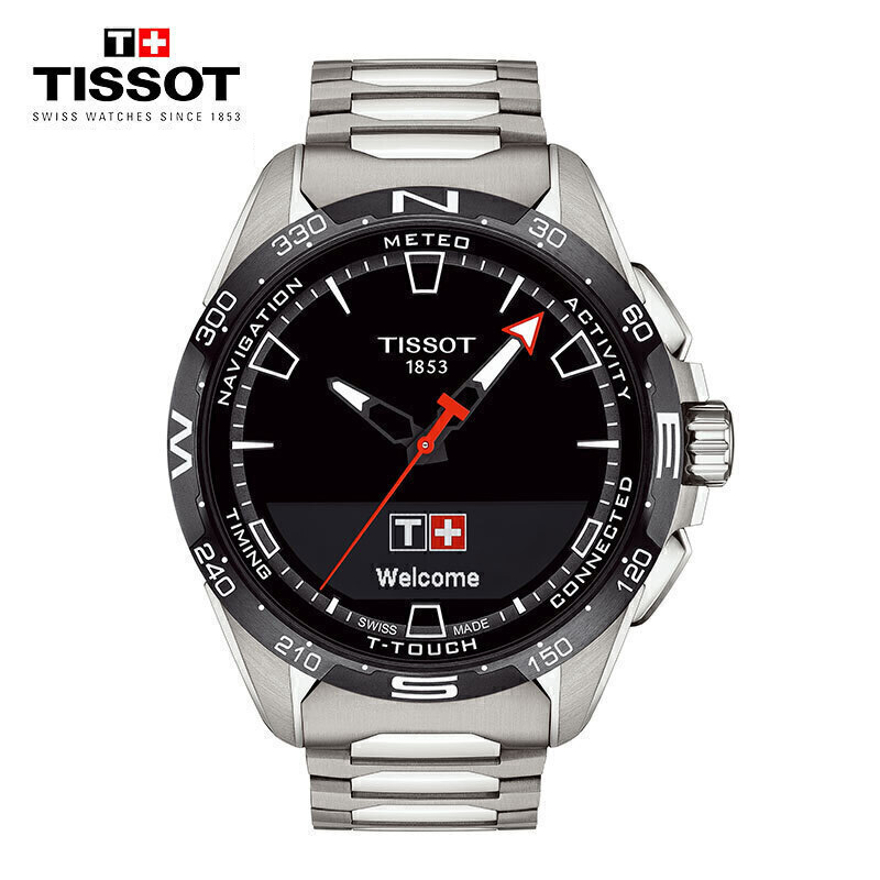 天梭(TISSOT)瑞士手表 腾智无界系列黄晓明太阳能智能男士石英表T121.420.44.051.00