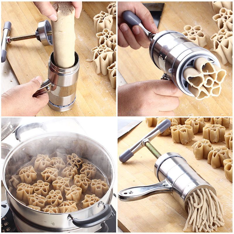 手动不锈钢压面机家用莜面窝窝手摇饸饹机面条机河捞床压面器5模具