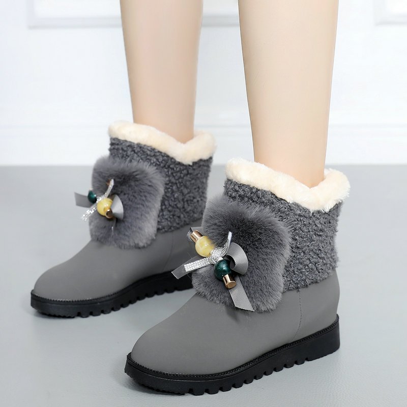 huayangtu女童冬鞋加绒棉靴儿童棉鞋冬季女孩学生中大童休闲加厚保暖