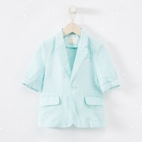 [2件2折价:55]米喜迪mecity童装夏新款男童校服小学生诗朗诵亚麻西装