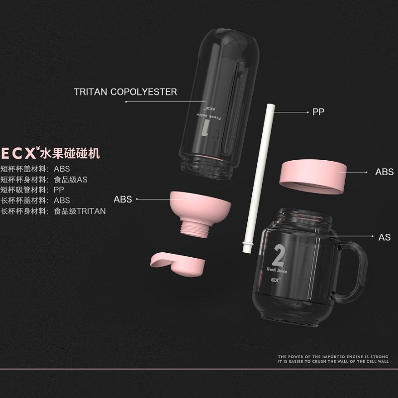 ECX 水果碰碰机 榨汁机 明星力荐 网红同款 -粉色