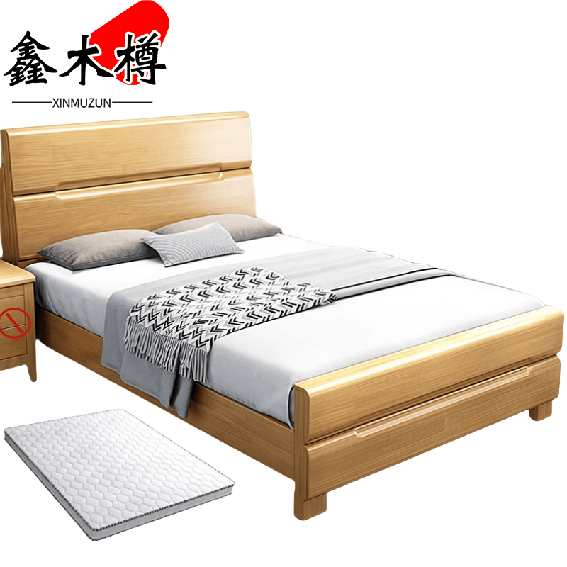 鑫木樽床+床垫120cm套高清大图