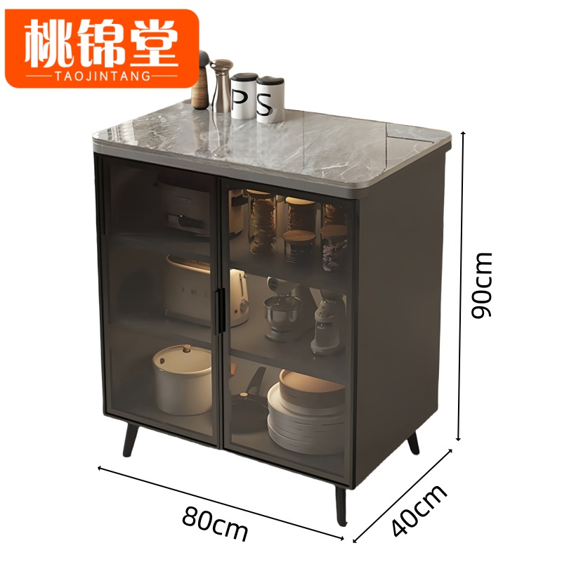 桃锦堂 玻璃 餐边柜高清大图
