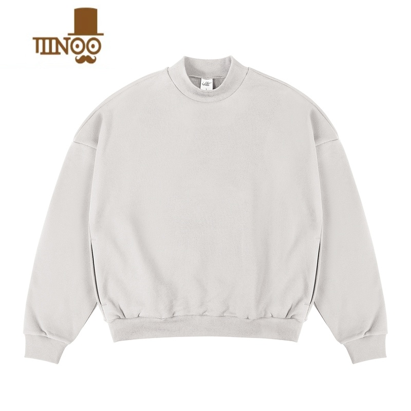 YANXUIDLT 廓形卫衣 400g毛圈 落肩半高领宽松男女基础国潮ins高清大图