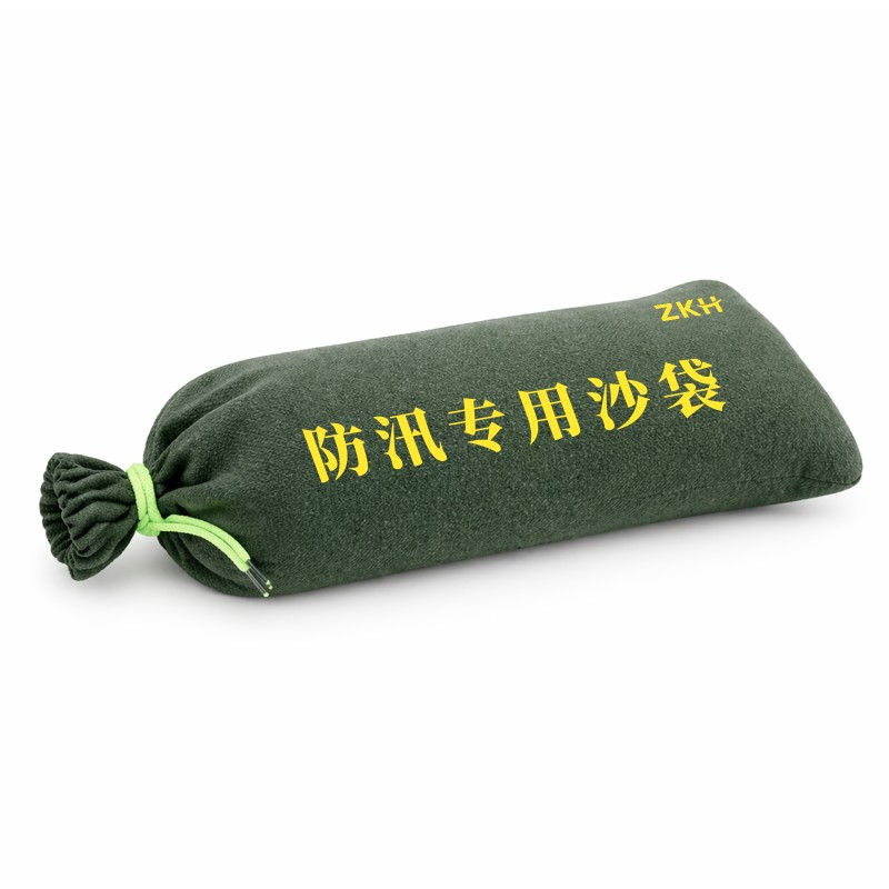 ZKH/震坤行 抽绳款帆布防汛沙袋 SS-SD3070 300×700mm 深绿色 帆布密度3×3 不含沙 只高清大图