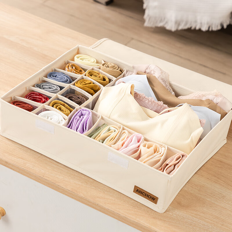 ANCHOW安巢 三合一带盖内衣收纳盒AJ304高清大图
