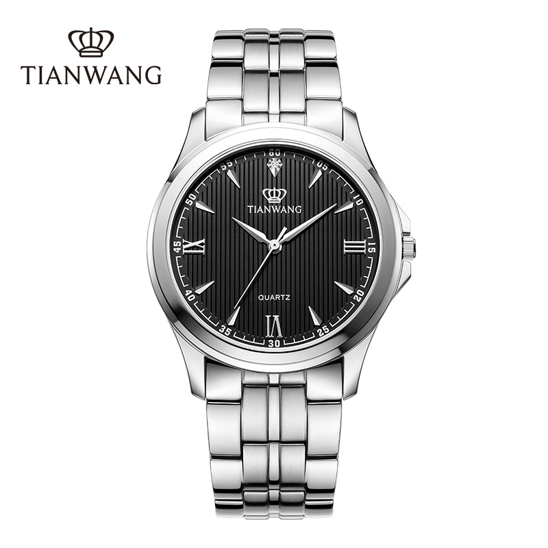 天王手表男士商务休闲简约石英表正品钢带经典男表防水腕表3570高清大图