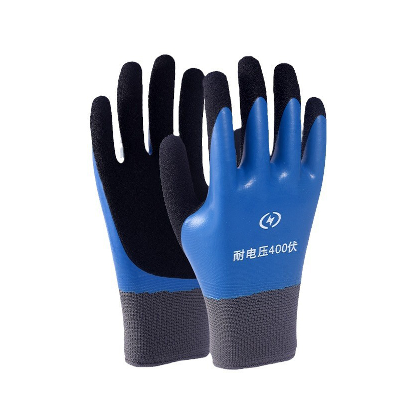 润达讯 RDX-JT400 绝缘手套 防滑耐磨 均码 400V双面绝缘 1对 蓝色