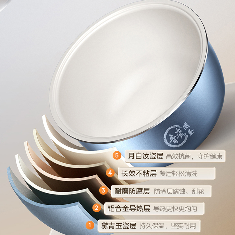 美的(Midea)电饭煲MB-5E65电饭锅5升家用智能多功能耐磨抗菌内胆柴火饭无水焗快速饭热饭智能蒸煮煲汤煲煮饭锅