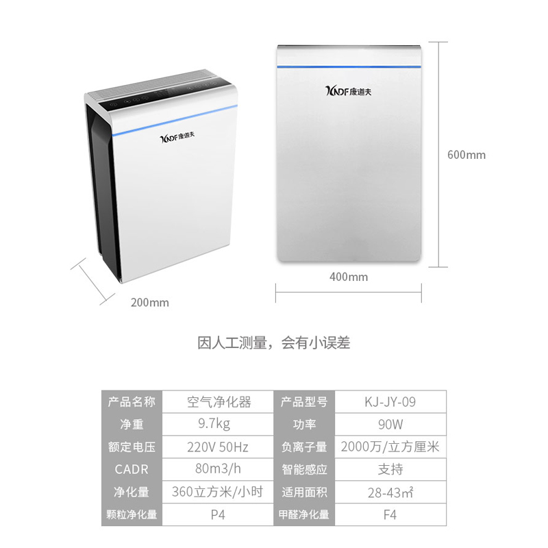 康道夫KDF-KJ-JY-09空气净化器 空气消毒器 除甲醛 除雾霾 除过敏原 除细菌 病毒高清大图