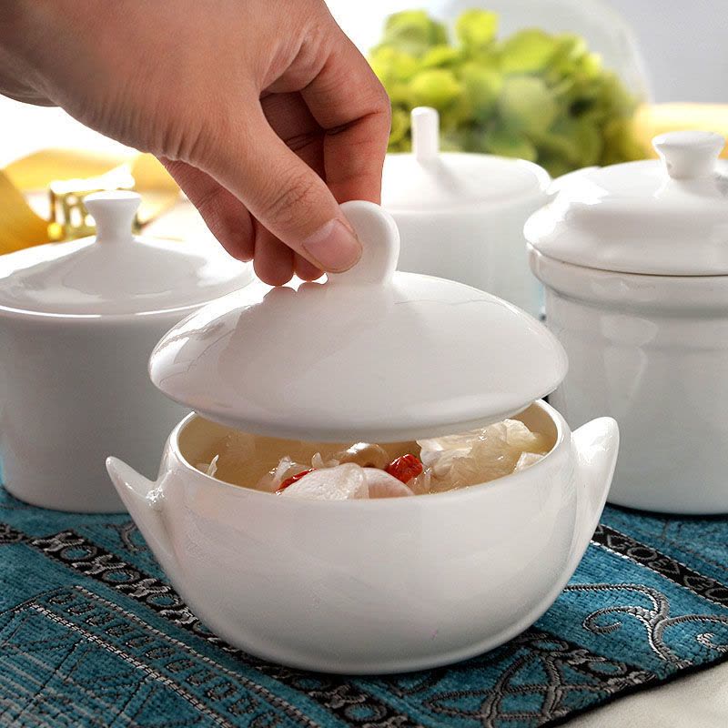 橙亿鸿 纯白骨瓷炖盅 位上汤盅 300ml 个图片