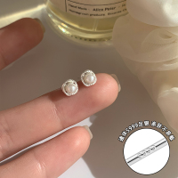 纯银珍珠耳环2025新款养耳洞耳钉睡觉免摘简约耳饰女高级感送女朋友老婆情人节七夕生日礼物