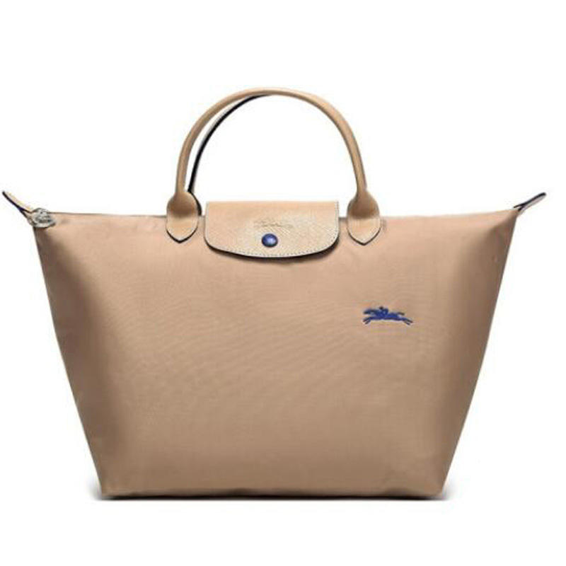 longchamp珑骧女包手提包中号印花马包短柄饺子包时尚尼龙女旅行折叠