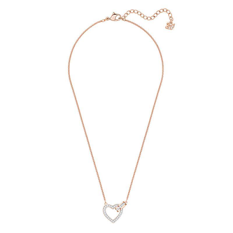 SWAROVSKI 施华洛世奇 绳结爱心短款锁骨项链 人造水晶女士项链 海外正品全国联保 包邮包税