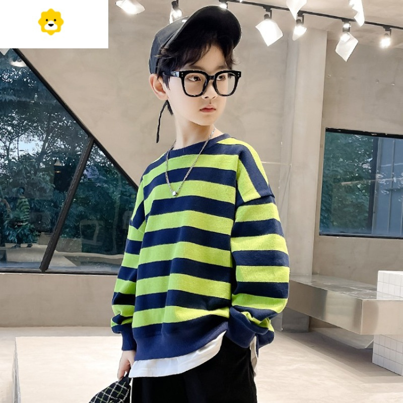 喻娄男童卫衣春秋装20新款儿童洋气长袖打底衫中大童秋季假两件炸街