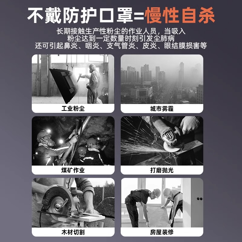 KN95口罩6层带阀灰色(耳挂)10个装高清大图