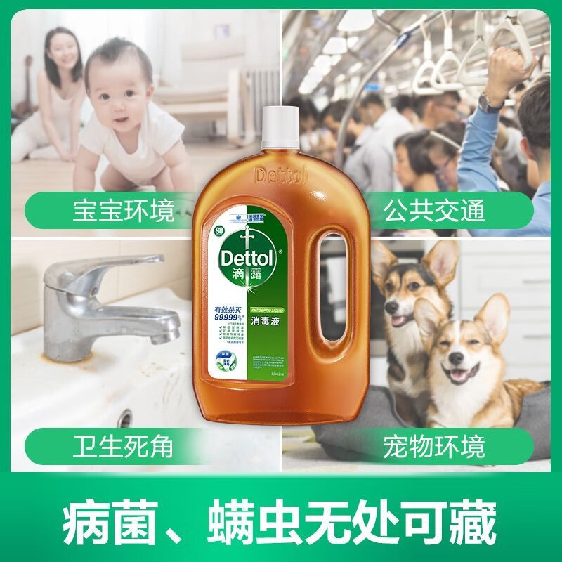 滴露(Dettol)2瓶特惠装 衣物家具消毒液除螨玩具消毒液 1.2L*2瓶