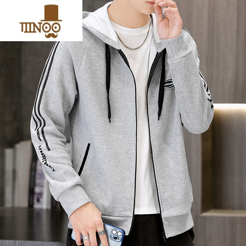 YANXU卫衣男士新款潮牌宽松连帽开衫休闲痞帅运动外套男装上衣服高清大图