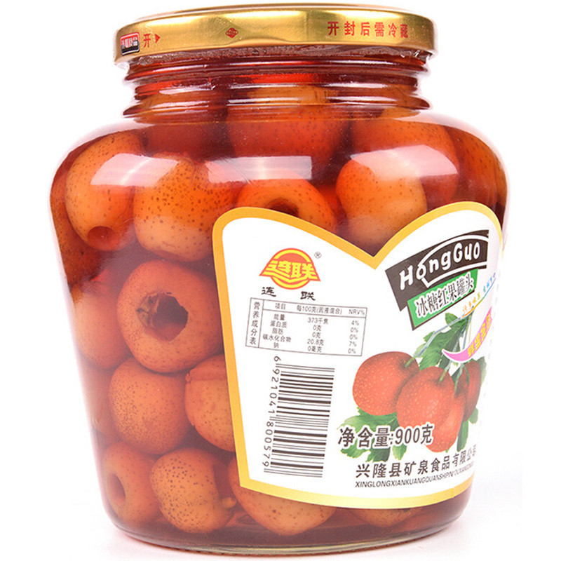 连联冰糖红果罐头900g 连联罐头 水果罐头 开盖即食