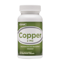 美国原装GNC葡萄糖酸铜Copper 2mg100片剂补铜微量元素铜帮助铁螯合铜矿物质