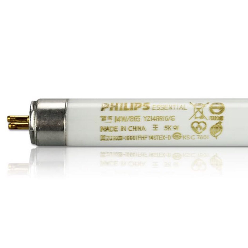 飞利浦(Philips) T5 三基色荧光灯管 21W/865 白光 40根 0.9mm(含针)(单位:件)