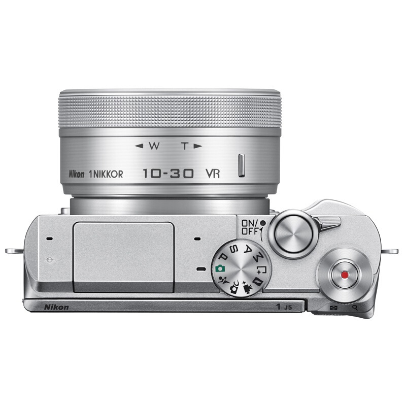 尼康(Nikon) 1 J5 (10-30)白色 镜头套装 内置WIFI 快速对焦 4K视频 可换头镜数码相机