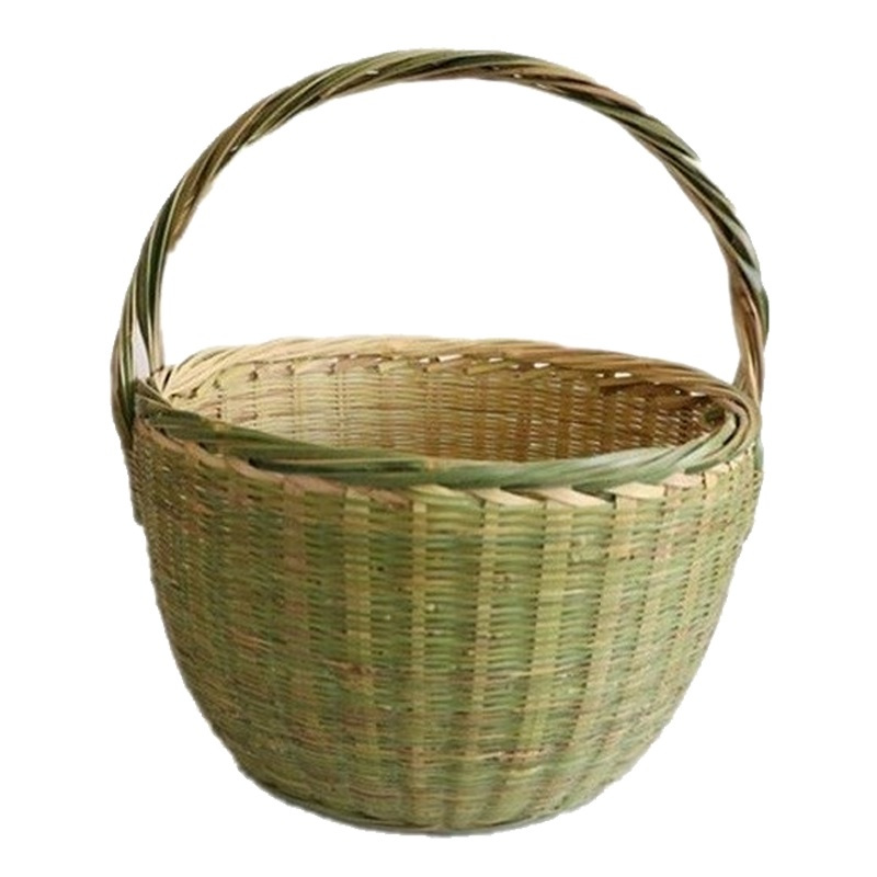 手工竹编菜篮子竹筐竹篓购物手提篮竹篮子水果篮菜篮竹制品收纳篮
