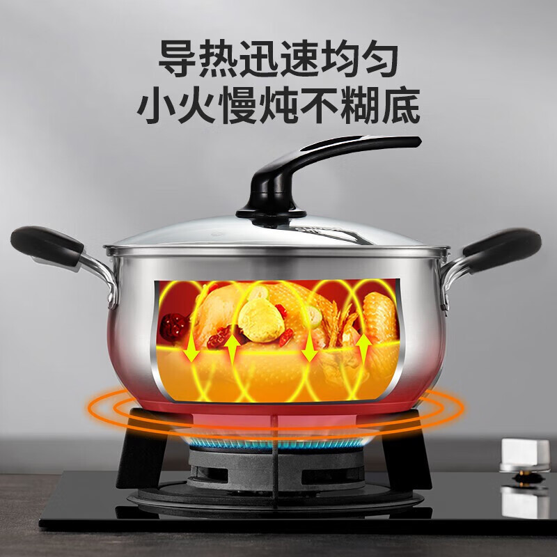苏泊尔suporvt20hs01不锈钢汤锅煮面热奶泡面锅燃气电磁灶通用20cm