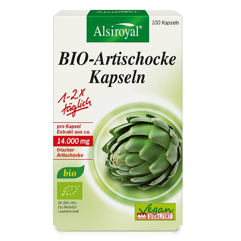 德国进口Alsiroyal BIO-Artischocke有机朝鲜蓟护肝胶囊喝酒熬夜净肝脏排毒加班应酬非奶蓟草养肝片