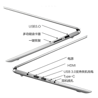 联想Lenovo 小新Air 14英寸 AMD 锐龙 R7-2700U 4G 128GB 家用轻薄本窄边框 办公超极本学生本 笔记本电脑 定制版 高清IPS屏 四核心八线程 冰河银
