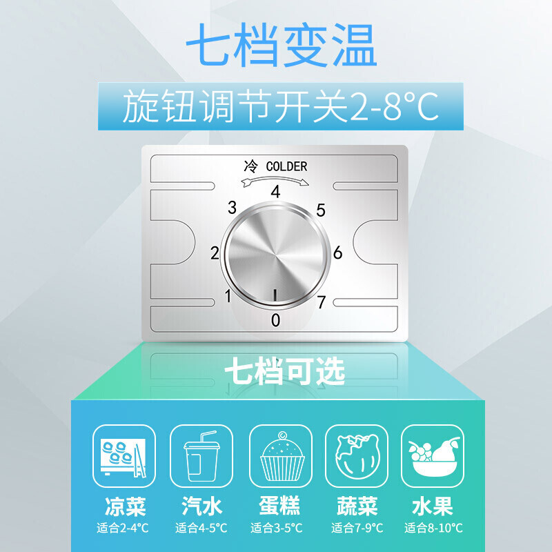 寒箭 立式冷柜玻璃门陈列柜饮料展示柜商用冷藏柜超市冰箱水果蔬菜保鲜冷藏柜啤酒柜便利店 260NB风直冷单门无灯箱