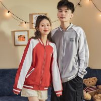 【猫和老鼠联名】唐狮2021春季新款情侣外套针织棒球领外套情侣装潮 M 男款/天灰