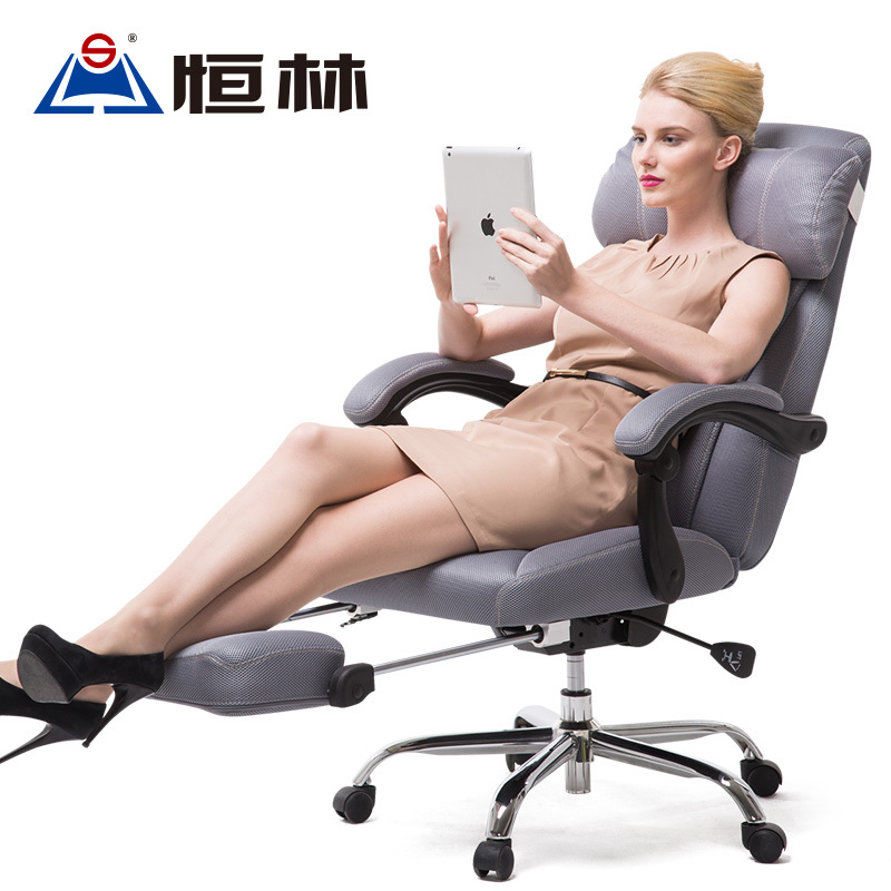 恒林家用办公椅电脑椅可升降可躺老板椅皮质简约现代人体工学午休座椅电竞游戏椅8800